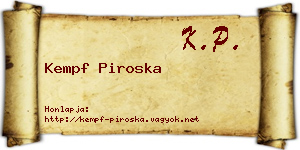 Kempf Piroska névjegykártya